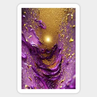 Purple & Gold Liquid Glitter Sticker